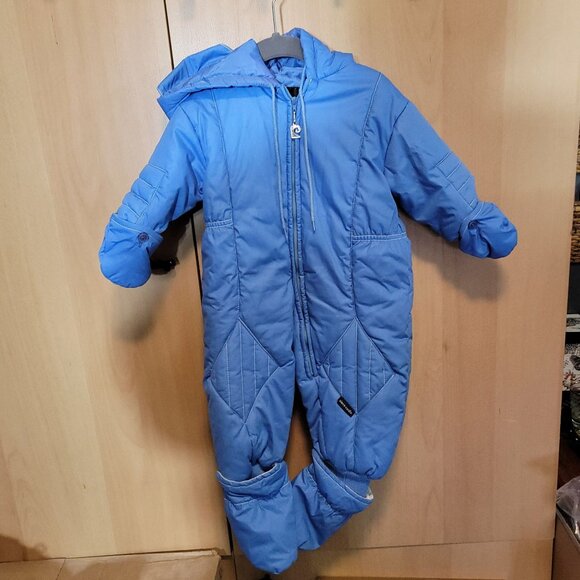Pierre Cardin Other - Vintage Pierre Cardin Baby Snowsuit Blue Size 18 Nylon Polyester Cotton Blend Wi